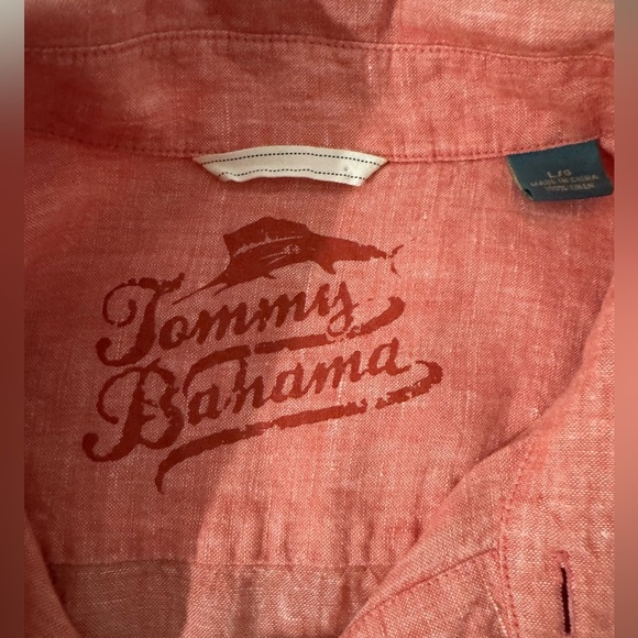 Tommy Bahama Relax Mens Long Sleeve 100% Linen Long Sleeve Shirt Red Size Large - Picture 8 of 11